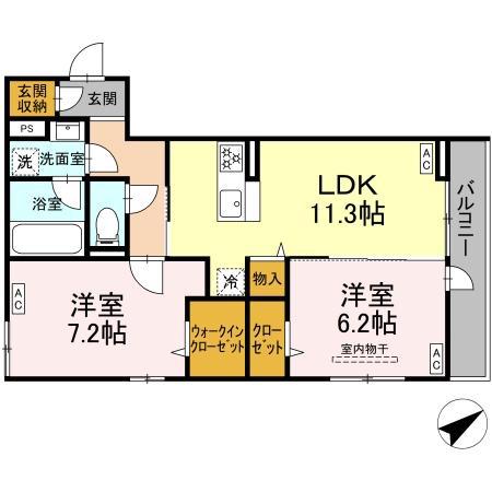 DーASPIRATION(2LDK/3階)の間取り写真