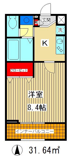 コレット上板橋(1K/1階)の間取り写真
