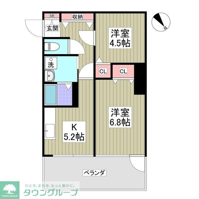KOシティ5(2DK/2階)の間取り写真