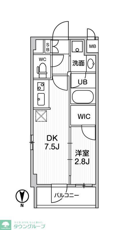 ALTERNA住吉(1DK/8階)の間取り写真