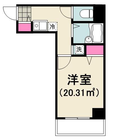ルミエール(1K/8階)の間取り写真