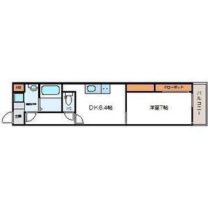 ラフォーレ島之内II(1DK/4階)の間取り写真