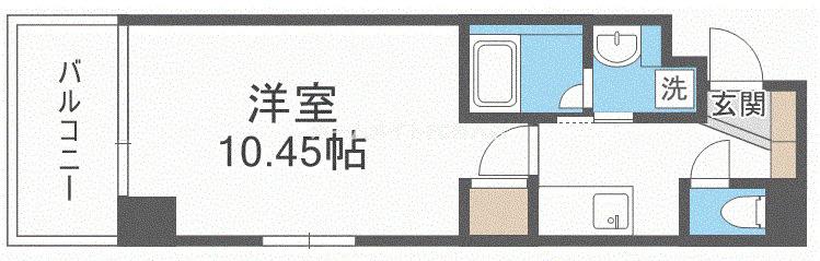 プレジール靱公園(1K/9階)の間取り写真