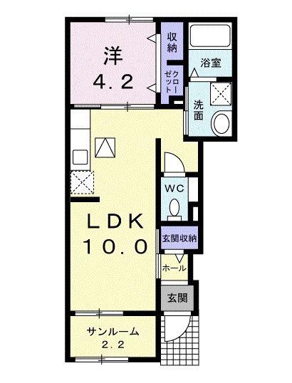 ヴィラ サルビア(1LDK/1階)の間取り写真