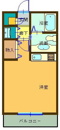 ファルコン(ワンルーム/3階)の間取り写真