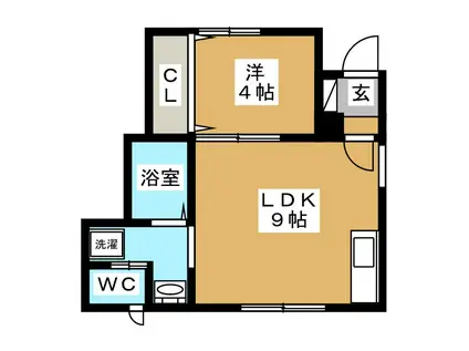 コンフォート(1LDK/1階)の間取り写真