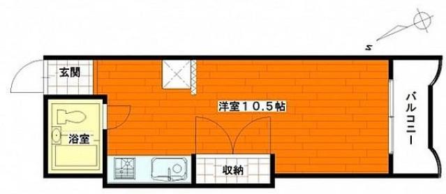 大松庚午ビル(ワンルーム/3階)の間取り写真