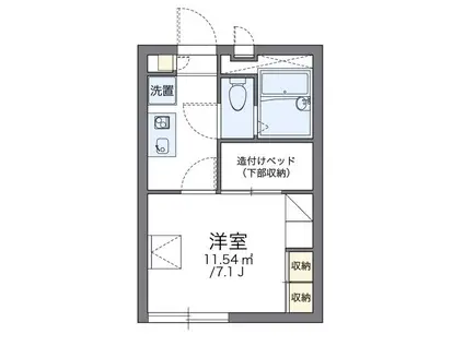 グリーンテラス(1K/2階)の間取り写真