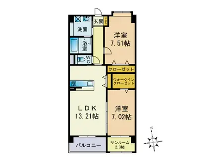 グランドソレイユ(2SLDK/3階)の間取り写真