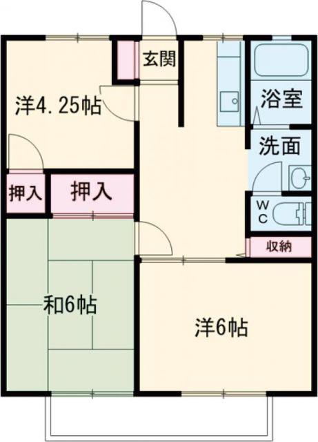 福正ハイツA(3K/2階)の間取り写真