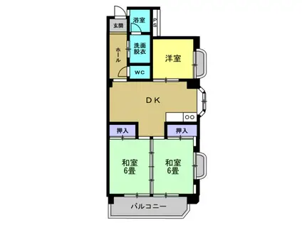 パルマス三愛(3DK/4階)の間取り写真