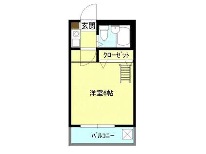 ロフトハウスミントグリーン(1K/2階)の間取り写真