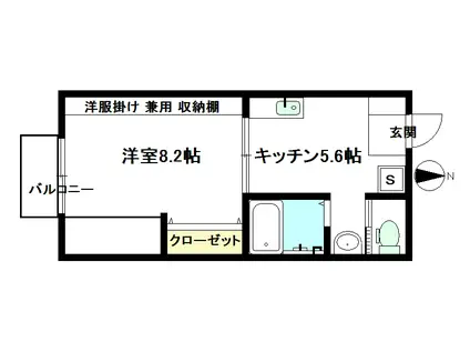 マキシマ23(1K/1階)の間取り写真