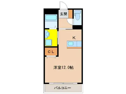 J・FEEL橘(ワンルーム/5階)の間取り写真