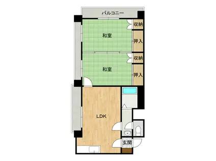 ウィンガーデン(2LDK/2階)の間取り写真
