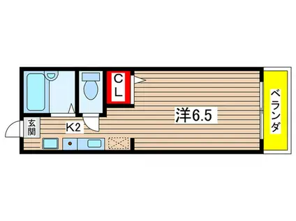 プリンスハイツ太秦(1K/1階)の間取り写真