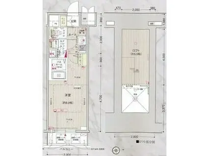 エステムコート名古屋・栄デュアルレジェンド(1K/5階)の間取り写真