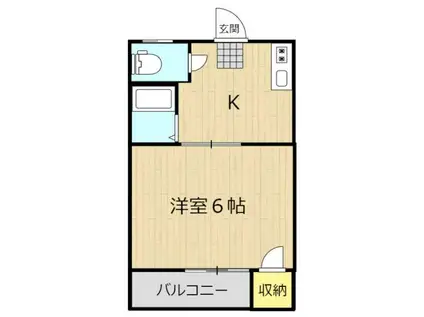 K&K田迎(1K/2階)の間取り写真