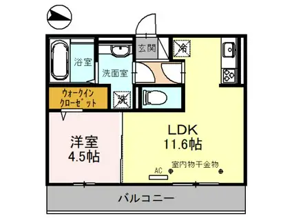 D-RESIDENCE上野本町(1LDK/2階)の間取り写真