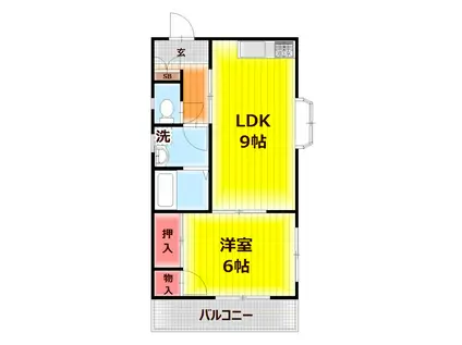 金子ビル(1LDK/2階)の間取り写真