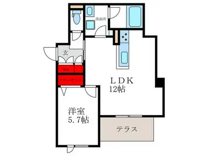 シャーメゾン・ピーノ(1LDK/1階)の間取り写真