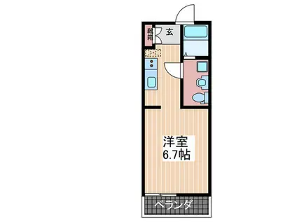 エスタディオIII(ワンルーム/1階)の間取り写真