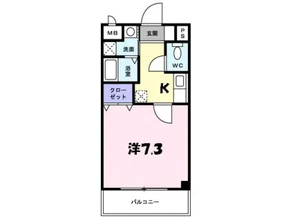 神戸電鉄有馬線 谷上駅 徒歩9分 3階建 築20年(1K/3階)の間取り写真