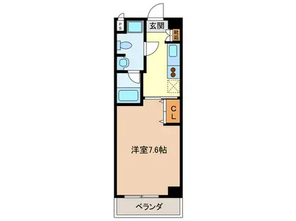 エイムオーエス島崎町マンション(1K/2階)の間取り写真