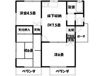 サニープレス(3DK/2階)の間取り写真