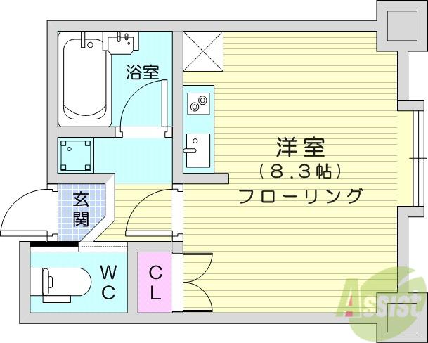 メゾンセノーテ(ワンルーム/5階)の間取り写真