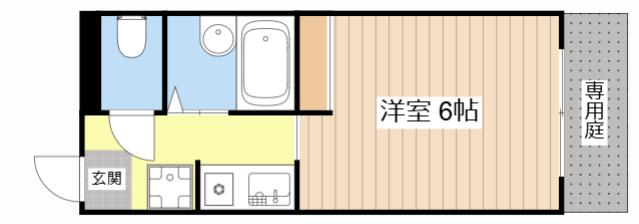 近江鉄道本線 八日市駅 徒歩59分 2階建 築30年(1K/1階)の間取り写真