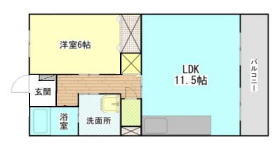 グランパ(1LDK/2階)の間取り写真
