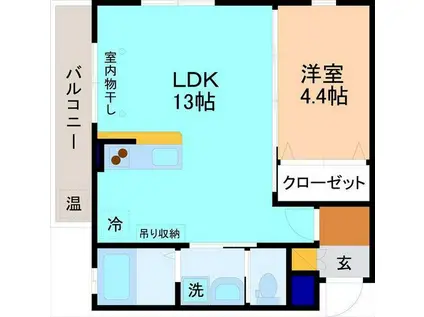 CUBE11(1LDK/2階)の間取り写真