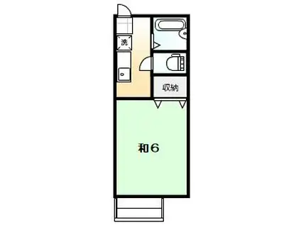 ペガサスハイツ(1K/1階)の間取り写真