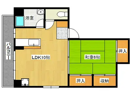 西村ビル(1LDK/3階)の間取り写真