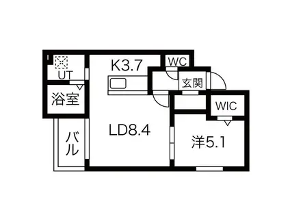 フィッツロイ(1LDK/3階)の間取り写真