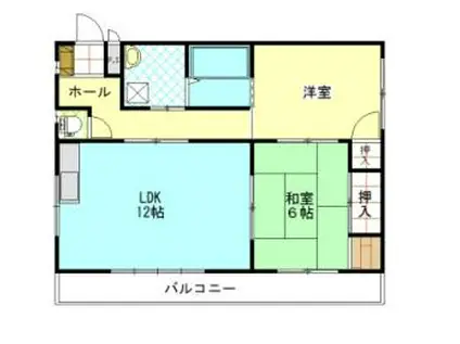 ステイI伊福町(2LDK/1階)の間取り写真