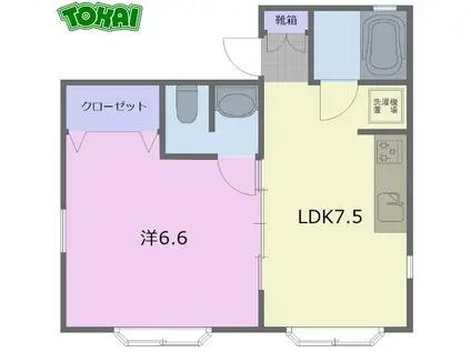 ルネサスII(1LDK/2階)の間取り写真