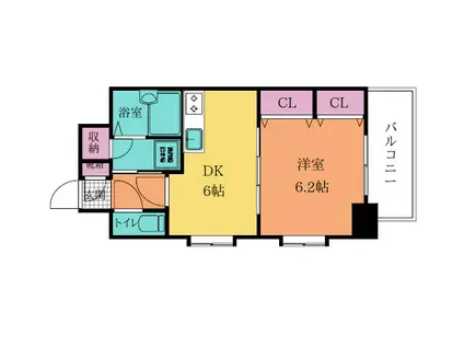 ライオンズマンション小倉駅南第2(1DK/9階)の間取り写真