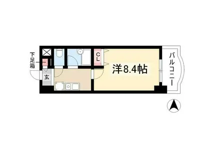 現代ハウス新栄(1K/4階)の間取り写真