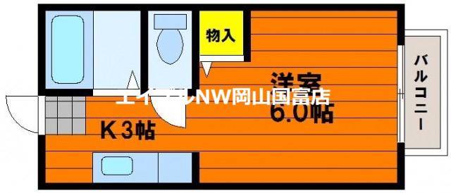 ビーライン北方(ワンルーム/1階)の間取り写真