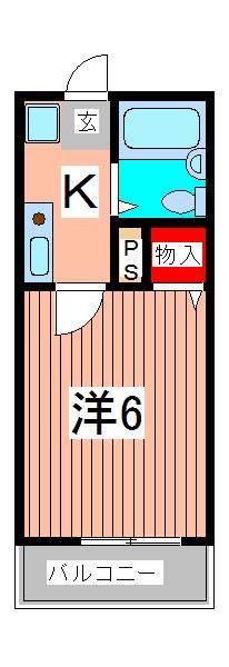 サンフレンド浦和(1K/2階)の間取り写真