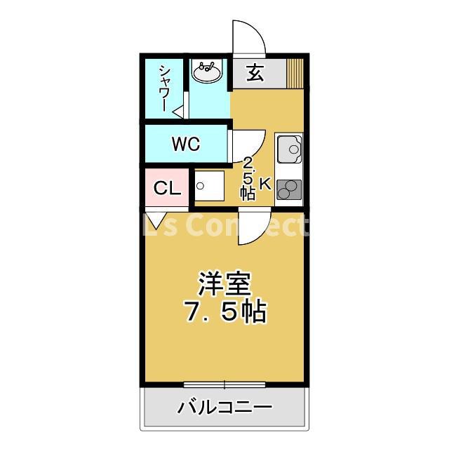 アバントヒルズ(1K/3階)の間取り写真