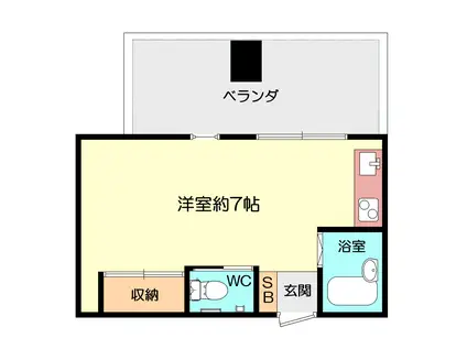 アグライア有馬(ワンルーム/3階)の間取り写真