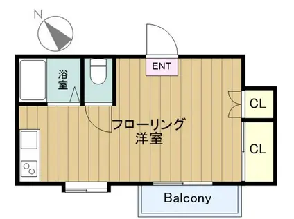 カワイビル(ワンルーム/2階)の間取り写真