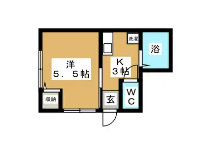 タウンコート(1K/1階)の間取り写真