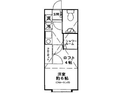ヴィラ・フォルテ(ワンルーム/2階)の間取り写真