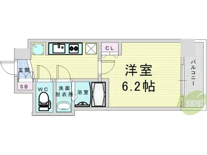 BPRレジデンス新梅田(1K/5階)の間取り写真