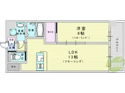 プレジオ梅田(1LDK/5階)の間取り写真