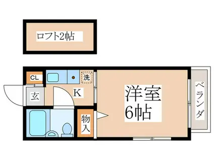 メゾン ブランシェ(1K/2階)の間取り写真